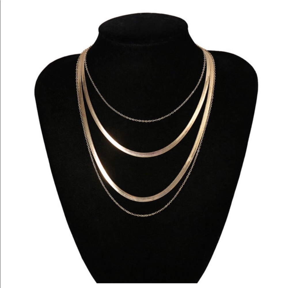 Layered Chain Adjustable Necklace New